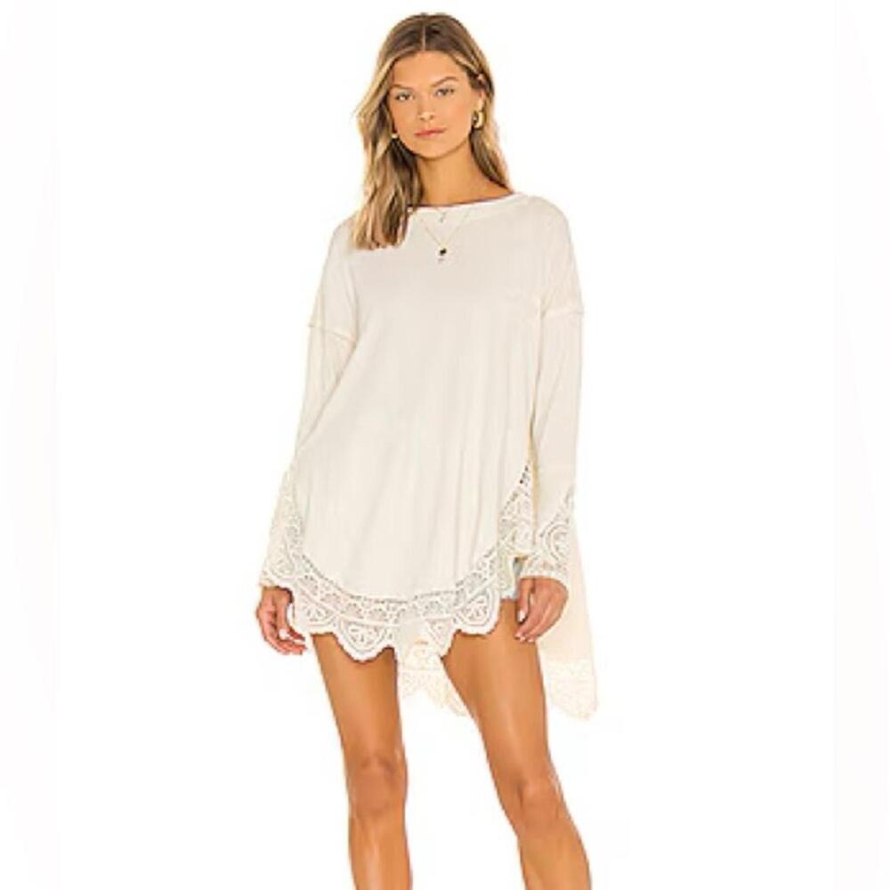 Free People Sparrow Cream Long Sleeve Tunic XS - Picture 3 of 8